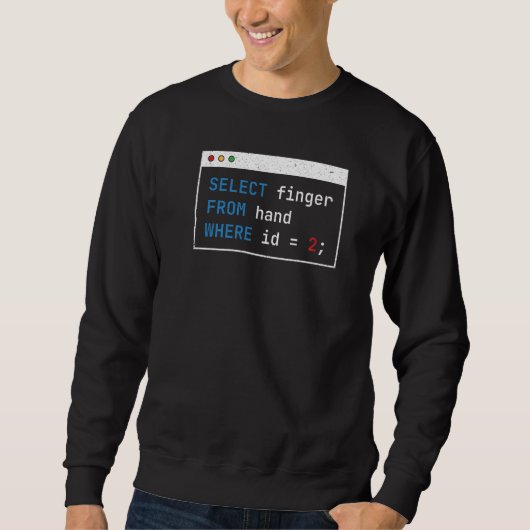 Hacker Computer Code Select Finger Cybersecurity Sweatshirt (Vorderseite)
