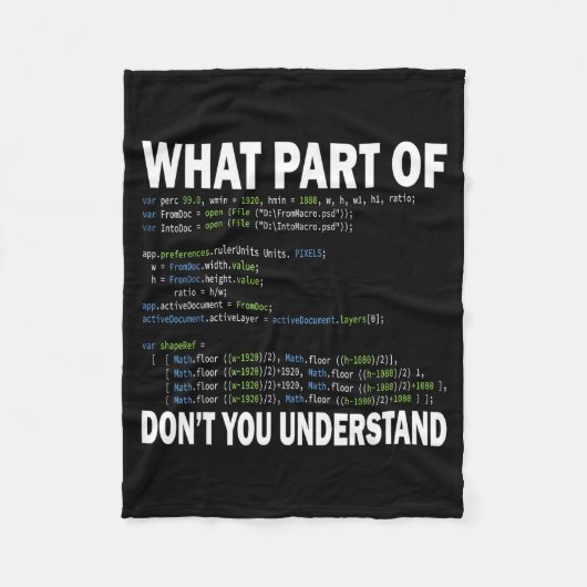 Hacker Computer Programmer Apparel Coding What Par Fleecedecke (Vorderseite)