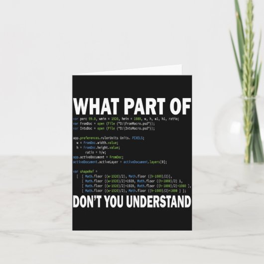 Hacker Computer Programmer Apparel Coding What Par Karte (Vorderseite)