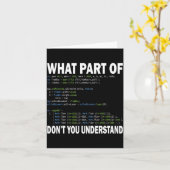 Hacker Computer Programmer Apparel Coding What Par Karte (Gelbe Blume)