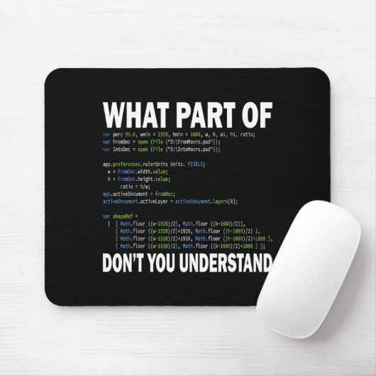 Hacker Computer Programmer Apparel Coding What Par Mousepad (Mit Mouse)