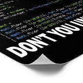 Hacker Computer Programmer Apparel Coding What Par Poster (Ecke)