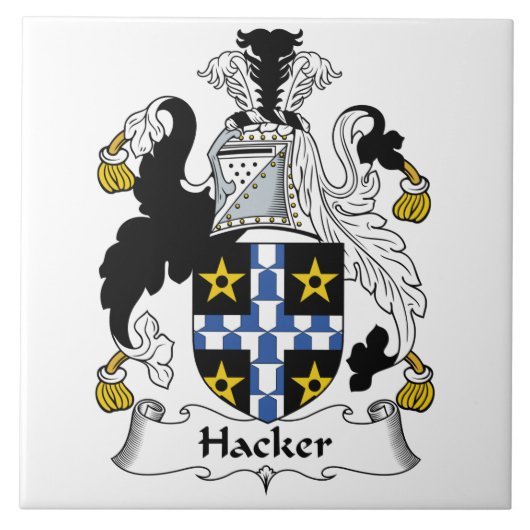 Hacker-Familienwappen Fliese (Vorderseite)