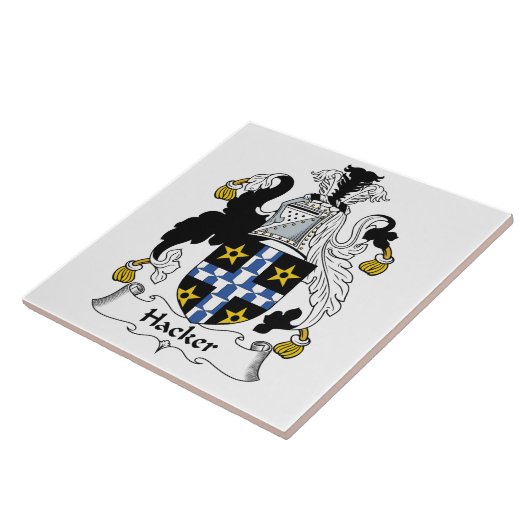 Hacker-Familienwappen Fliese (Seite)
