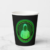 Hacker für Computer mit Cyberkriminalität - benutz Pappbecher (Rückseite)