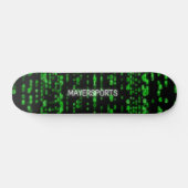 Hacker Green Number Design Skateboard (Horizontal)