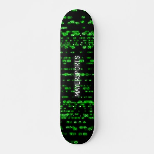 Hacker Green Number Design Skateboard (Vorne)