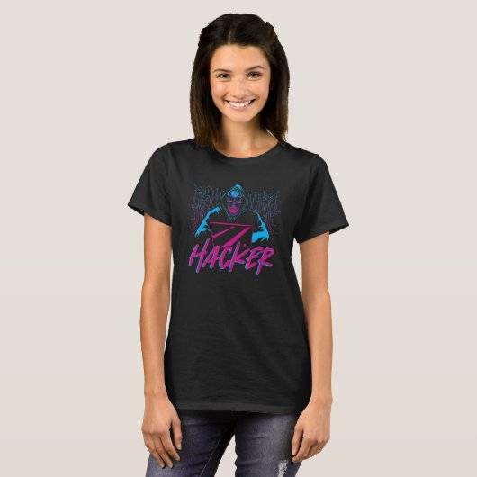 Hacker Hacking Computer Nerd Network Developer T-Shirt (Vorne ganz)