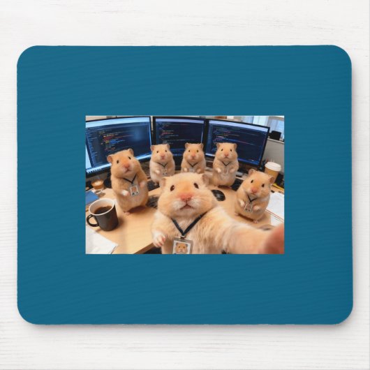 Hacker Hamster Team Selfie Meme Cringe Tier Code Mousepad (Vorne)