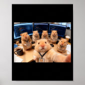 Hacker Hamster Team Selfie Meme Cringe Tier Code Poster (Vorne)