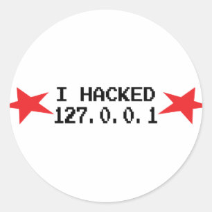 Hacker i gehackt 127,0,0,1 runder aufkleber