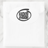 Hacker Inside Ovaler Aufkleber (Tasche)