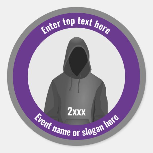 Hacker IT & Cyber Security mit eigenem Text auf Runder Aufkleber (Vorderseite)