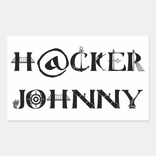 Hacker Johnny Rechteckiger Aufkleber (Vorderseite)
