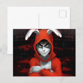 Hacker Kaninchen Postkarte