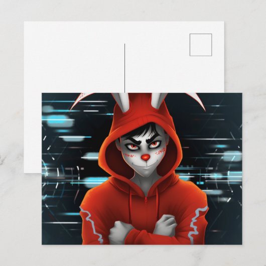 Hacker Kaninchen Postkarte (Vorne/Hinten)
