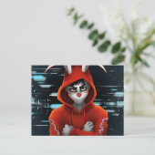 Hacker Kaninchen Postkarte (Stehend Vorderseite)