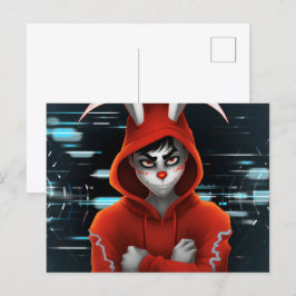 Hacker Kaninchen Postkarte