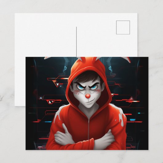 Hacker Kaninchen Postkarte (Vorne/Hinten)
