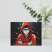 Hacker Kaninchen Postkarte (Stehend Vorderseite)