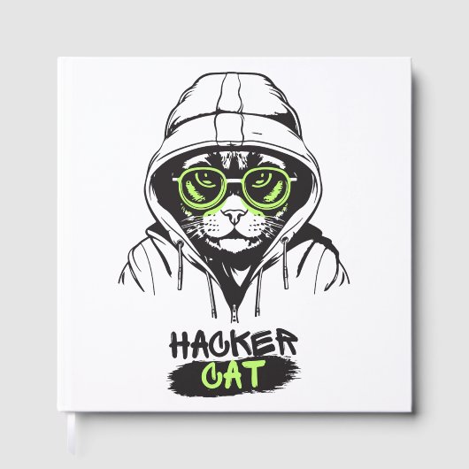 Hacker-Katze-Cyber-Gamer-Coder-Lustige-Tech Gästebuch (Vorderseite)