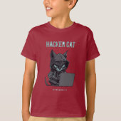 Hacker Katze T-Shirt (Vorderseite)