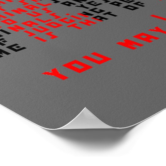 Hacker Manifesto Typografie Art Poster (Ecke)