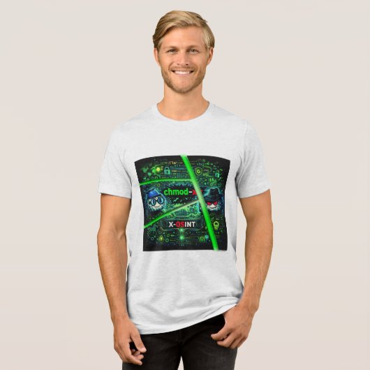 Hacker mood Tri-Blend shirt (Vorderseite voll)