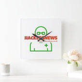 Hacker News-Uhr mit unserer Website Quadratische Wanduhr (Zuhause)