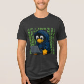 Hacker Penguin IT Design – Geek Tech T-Shirt Tri-Blend Shirt (Vorderseite)