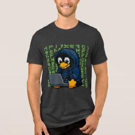 Hacker Penguin IT Design – Geek Tech T-Shirt Tri-Blend Shirt