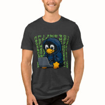Hacker Pinguin IT Design – Geek Tech T-Shirt
