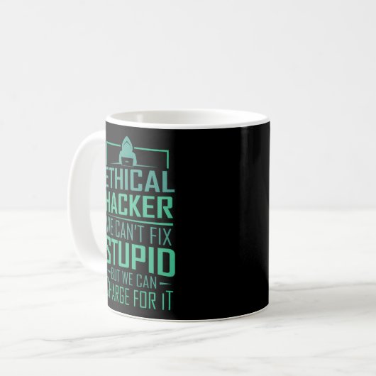 Hacker Programmer Coding Hacking Ethical Hacker Kaffeetasse (Vorderseite Links)