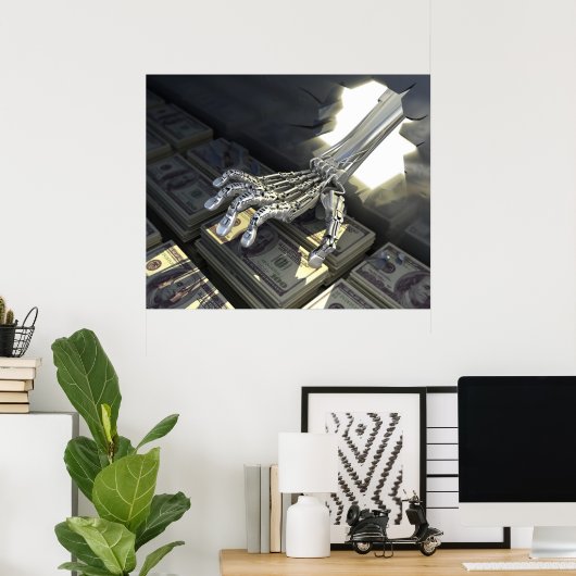 Hacker rauben Bank Poster (Heimbüro)