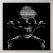 Hacker Skull und Crossbones Poster (Vorne)