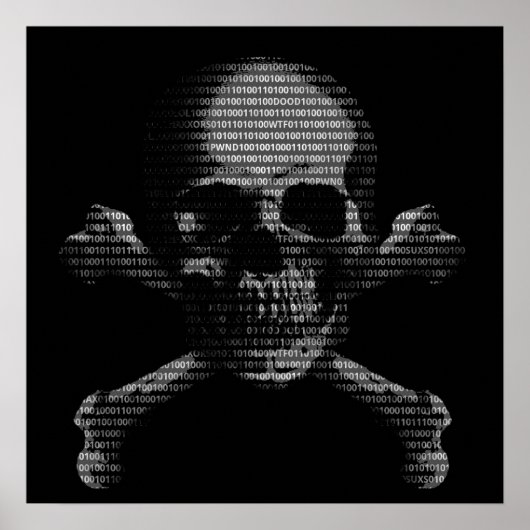 Hacker Skull und Crossbones Poster (Vorne)