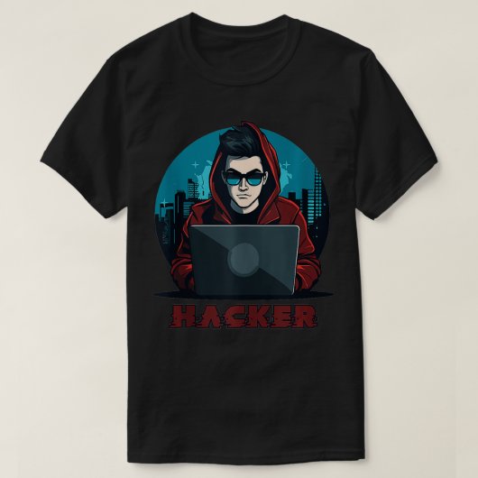 Hacker Sunglasses Hacker Anonymous Hacker T-Shirt (Design vorne)