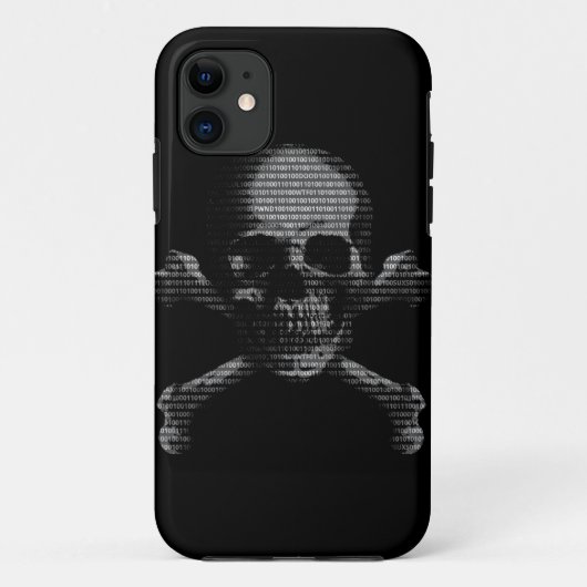 Hacker-Totenkopf mit gekreuzter Knochen Case-Mate iPhone Hülle (Rückseite)