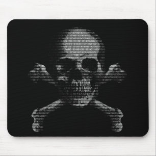 Hacker-Totenkopf mit gekreuzter Knochen Mousepad