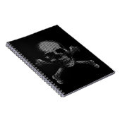 Hacker-Totenkopf mit gekreuzter Knochen Notizblock (Rechte Seite)