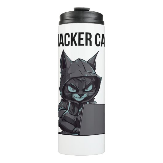 Hackerkatze Thermosbecher (Vorderseite)