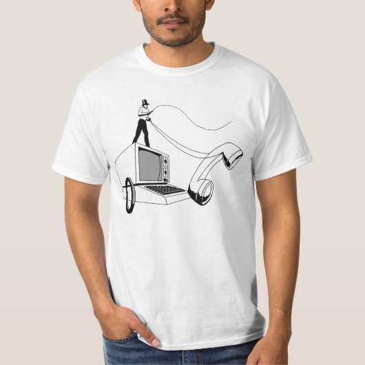 Hackerreitcomputer u. Peitschen eines Telefons T-Shirt (Vorderseite)