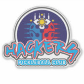 HACKERS Pickleball Club Custom-Cut Vinyl Sticker (Vorderseite)