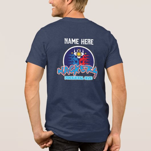 HACKERS Pickleball Club Jersey - Name hinzufügen Tri-Blend Shirt (Rückseite)