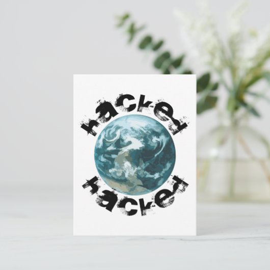 Hacket Planet Erde Postkarte (Stehend Vorderseite)