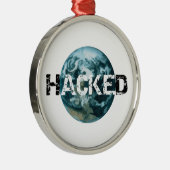 Hacket Planet Erde Silbernes Ornament (Rechts)