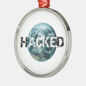 Hacket Planet Erde Silbernes Ornament (Links)