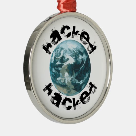 Hacket Planet Erde Silbernes Ornament (Rechts)