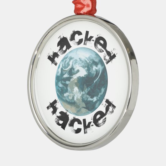 Hacket Planet Erde Silbernes Ornament (Links)