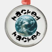 Hacket Planet Erde Silbernes Ornament (Vorne)